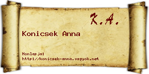 Konicsek Anna névjegykártya