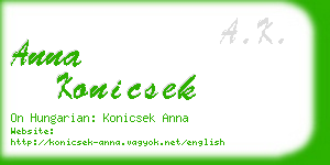 anna konicsek business card
